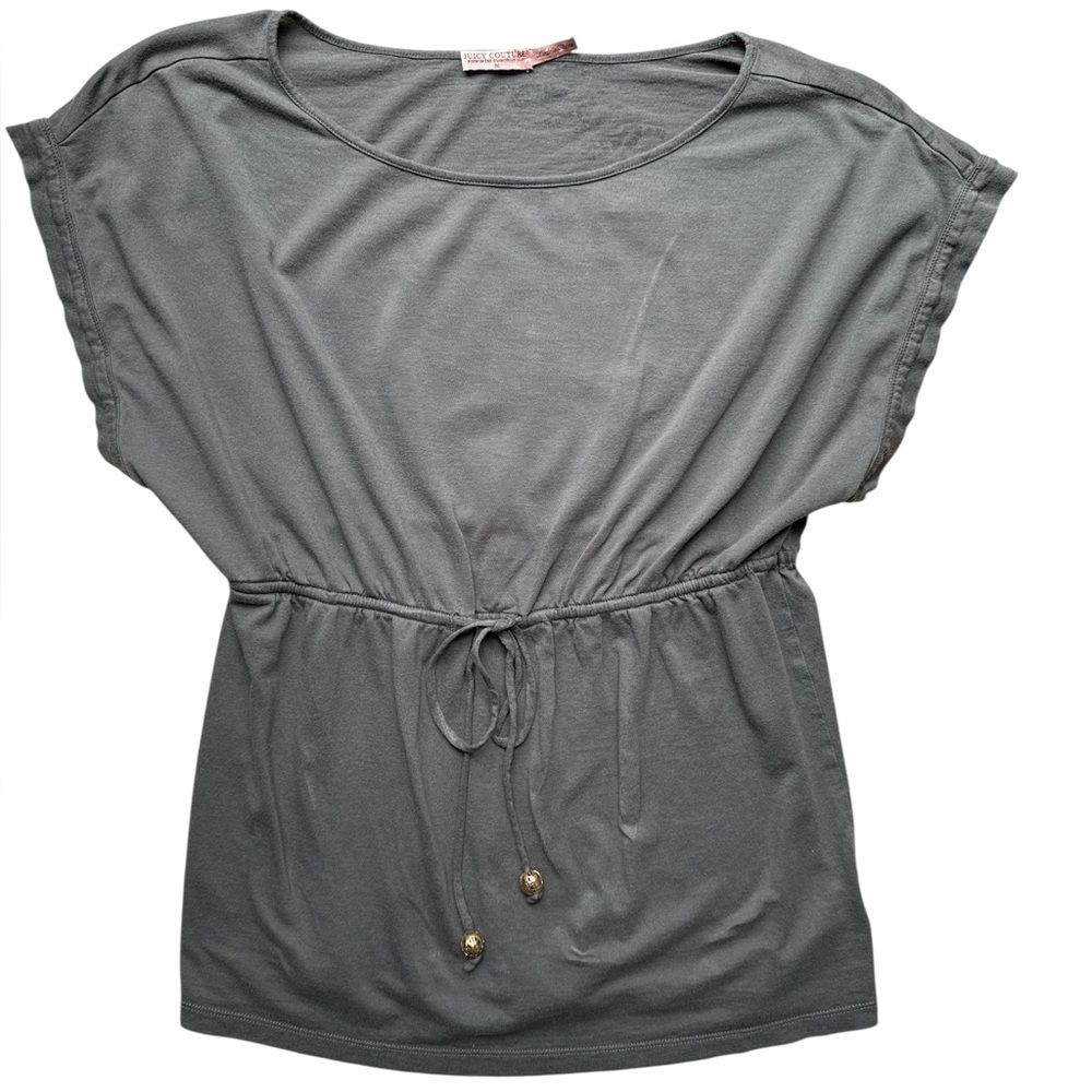 juicy couture gray BoHo top size medium Gray Women's Top with Drawstring Waist